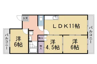 ドルミ高矢【206号室】の間取り