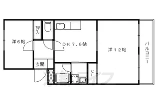 シャルム醍醐【60C号室】の間取り