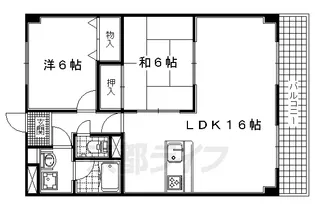 京都府宇治市木幡【マンション】の間取り