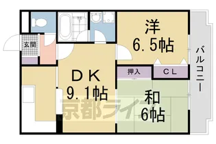 グランデュール桃山【402号室】の間取り