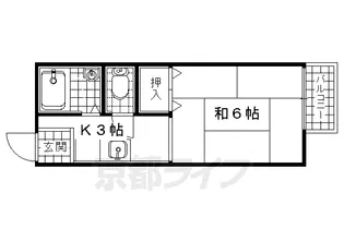 ハイツしずか【B-2A号室】の間取り