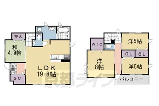京都府京都市伏見区深草願成町【一戸建】の間取り
