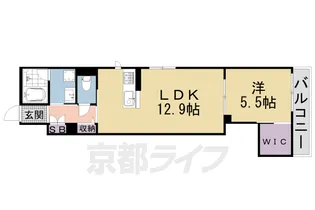 レオナ聖護院(シャーメゾン)【201号室】の間取り