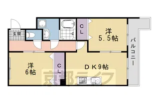 エザンス豊田【401号室】の間取り