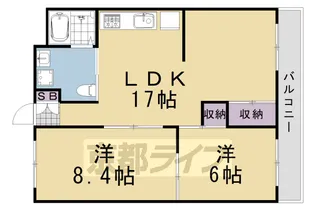 エバーグリーン嵐山【101号室】の間取り