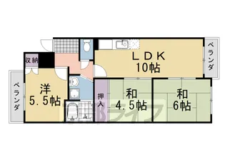 コーポラス桂【405号室】の間取り