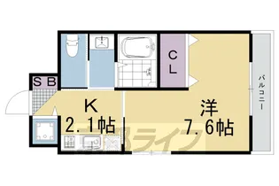 ラ・ティーダ上桂【1階】の間取り