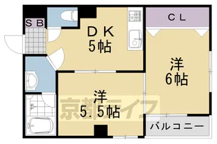 松山サザンクロス【301号室】の間取り