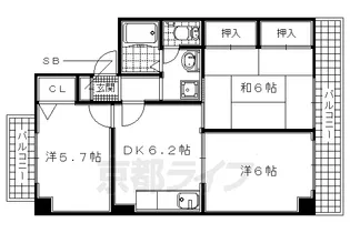 バーベナ光台 B棟【B201号室】の間取り
