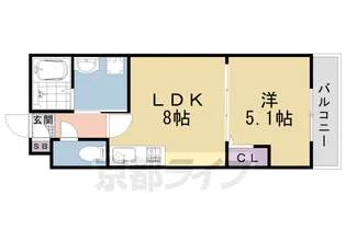 グラカン冷泉町【4階】の間取り