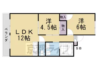 京都府京都市西京区桂北滝川町【マンション】の間取り