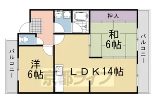 京都府京都市西京区山田南山田町【マンション】の間取り