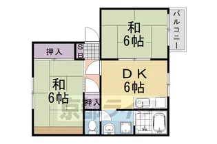 タウニィ松尾B棟【202号室】の間取り