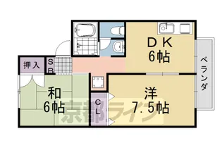 セジュール松月A棟・B棟【105号室】の間取り