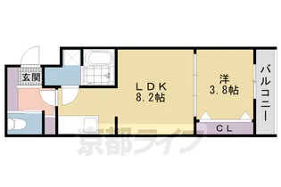 MJC京都西大路Ⅱ【102号室】の間取り
