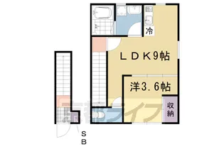 Land桂【2-2号室】の間取り