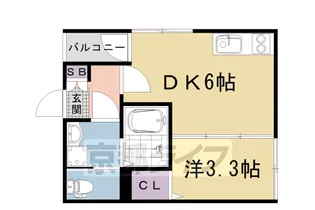 ポルティエ太秦【1階】の間取り