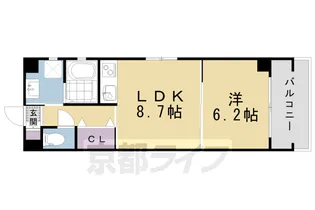 上御所エクセル三宅【218号室】の間取り