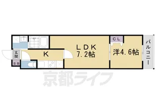 菊岡家新町館【202号室】の間取り
