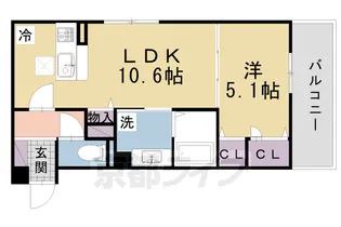 京都府京都市西京区下津林佃【アパート】の間取り