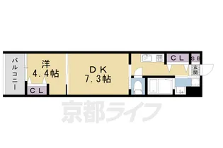 シエルコート紫竹【203号室】の間取り