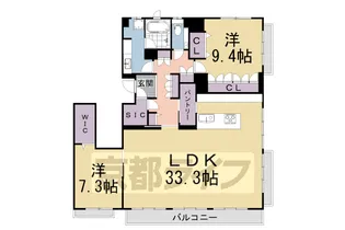 パーチェ三条菊鉾町【301号室】の間取り