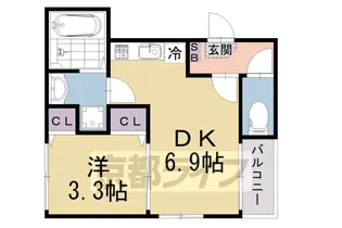 京都府京都市伏見区深草仙石屋敷町【アパート】の間取り