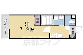 ビエノス京都伏見【105号室】の間取り