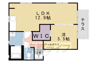 エトワール祝園 B棟【102号室】の間取り