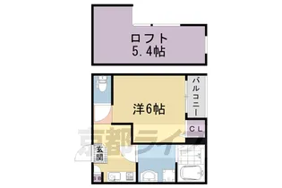 京都府京都市右京区太秦宮ノ前町【アパート】の間取り