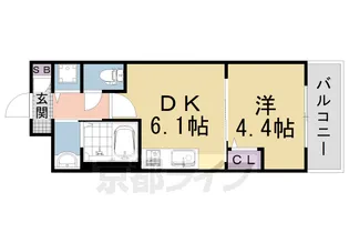 京都府京都市右京区花園艮北町【マンション】の間取り