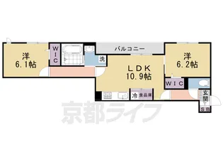 ヴァン ソレイユ 二条【3階】の間取り