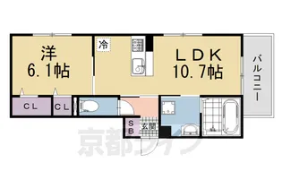 京都府京都市伏見区桃山町大島【アパート】の間取り