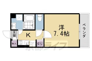 Alpha鴨川【202号室】の間取り