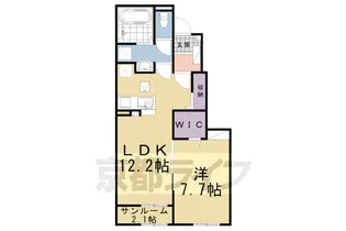 ノーブルクレイン【103号室】の間取り