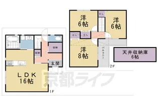 京都府京都市南区唐橋花園町【一戸建】の間取り