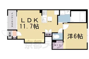 京都府京都市北区大北山原谷乾町【アパート】の間取り