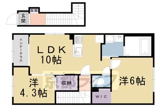 京都府京都市北区大北山原谷乾町【アパート】の間取り