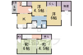 京都府京都市山科区西野小柳町【テラスハウス】の間取り