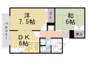 ドエル上桂【106号室】の間取り