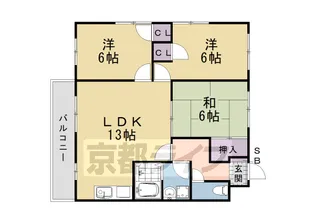 パラッツォ桂【201号室】の間取り