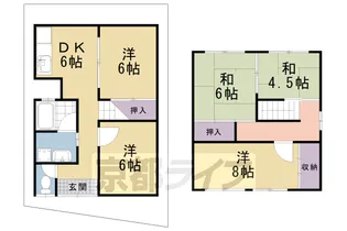京都府京都市伏見区深草善導寺町【テラスハウス】の間取り