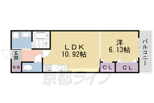 京都府京都市伏見区下中町【アパート】の間取り