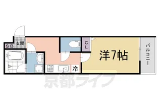 メゾンドゥース丹波橋【3-A号室】の間取り