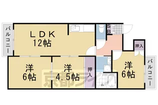 ファミィール桂【3階】の間取り