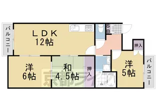 ファミィール桂【3階】の間取り