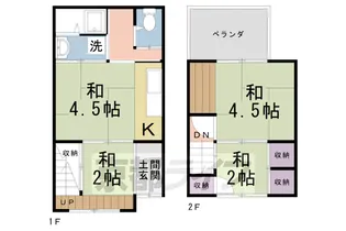 京都府京都市東山区今熊野南日吉町【テラスハウス】の間取り
