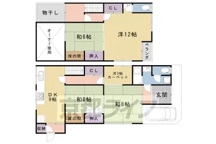 京都府京都市北区衣笠開キ町【一戸建】の間取り