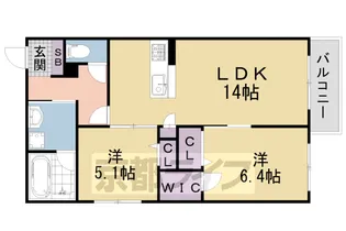 ローズフラットⅡ【1階】の間取り