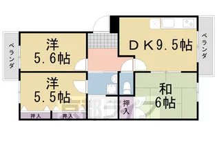 マンション庭井【B-102号室】の間取り